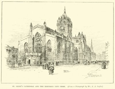 St Giles Cathedral og det restaurerte City Cross av English School