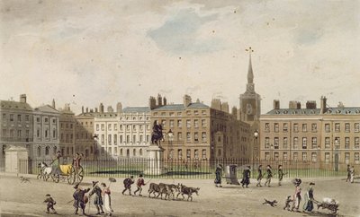 St. Jamess Square, 1812 (farget akvatint) av English School