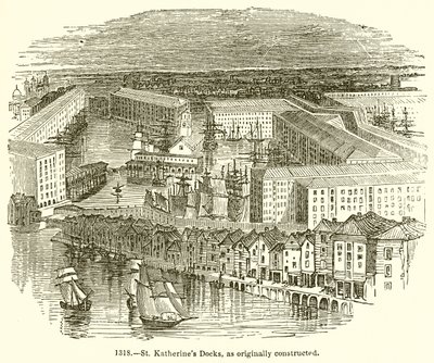 St. Katherines Docks, som opprinnelig bygget av English School