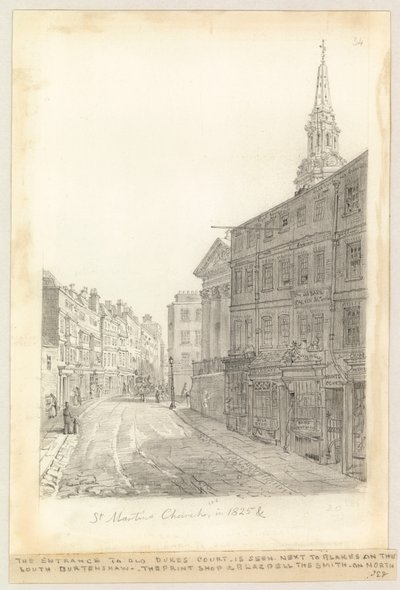 St Martins kirke i 1825 av English School