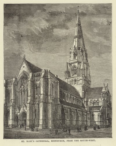 St Marys Cathedral, Edinburgh, fra sørvest av English School
