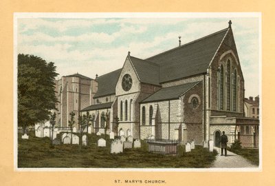St. Marys kirke (fargelitografi) av English School
