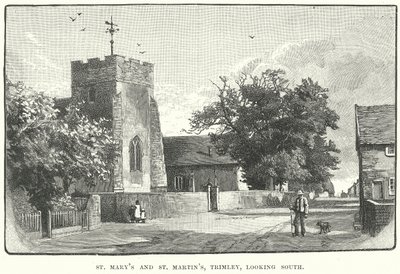 St. Mary#39;s og St. Martin#39;s, Trimley, sett mot sør (gravering) av English School