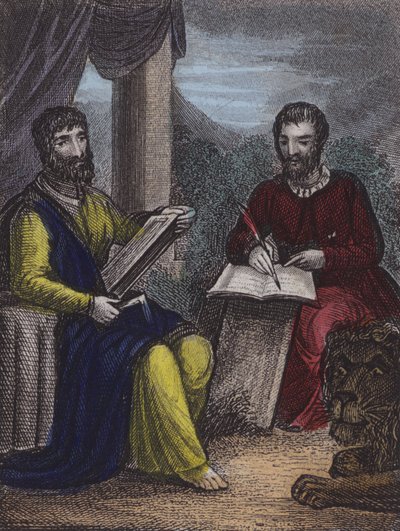 St Matthew, St Mark (farget gravering) av English School