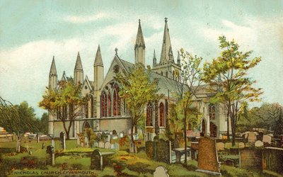 St Nicholas Church, Great Yarmouth (farge litho) av English School