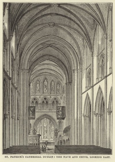 St Patricks Cathedral Dublin, Nave and Choir, ser østover av English School