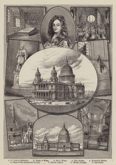 St. Pauls katedral (gravering) av English School