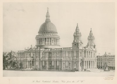 St Pauls Cathedral, London, utsikt fra nordvest av English School