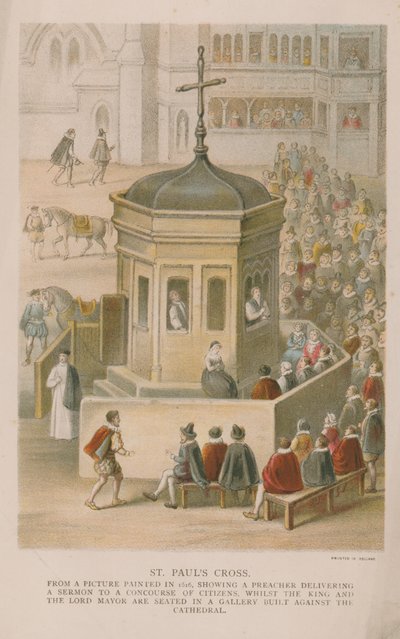 St Pauls Cross fra et bilde malt i 1616 av English School