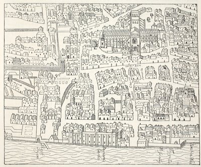 St Pauls and Neighbourhood, fra Aggas Plan, 1563 av English School