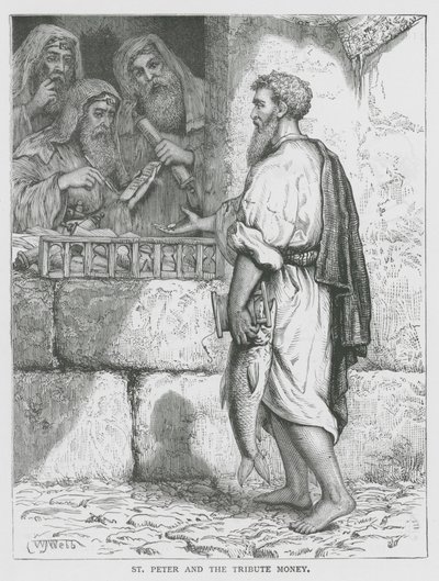 St. Peter und das Zinsgeld (Gravur) von English School