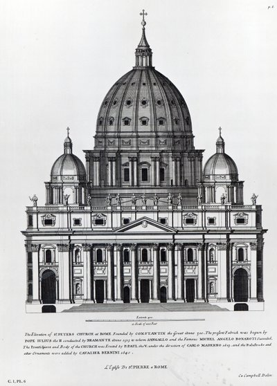 St. Peters, Roma, gravert av C. Campbell av English School