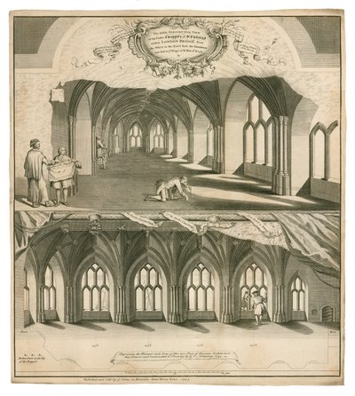 St Thomass kapell på Old London Bridge av English School
