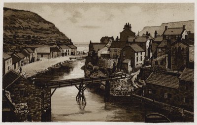 Staithes (litho) av English School