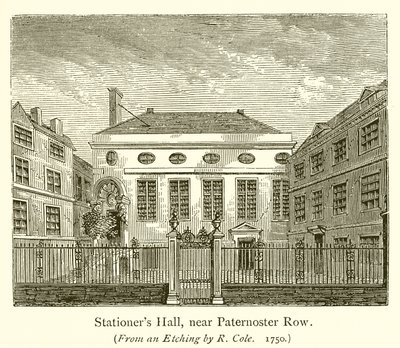 Stationers Hall, nær Paternoster Row av English School