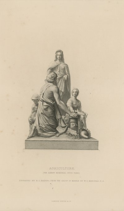 Statue som viser jordbruk som pryder Albert-minnesmerket av English School