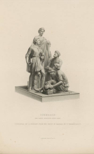 Statue, die Handel darstellt, die das Albert Memorial schmückt von English School