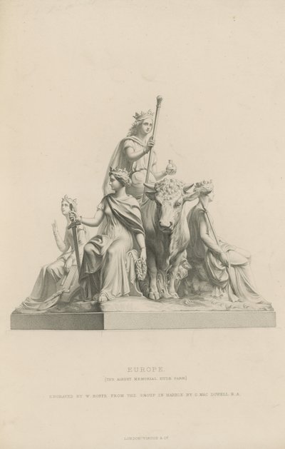 Statue som viser Europa som pryder Albert-minnesmerket av English School