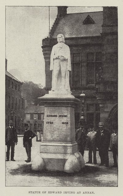 Statue av Edward Irving ved Annan (gravering) av English School
