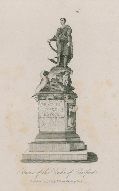 Statue av Frances, hertugen av Bedford, på Russell Square, London av English School