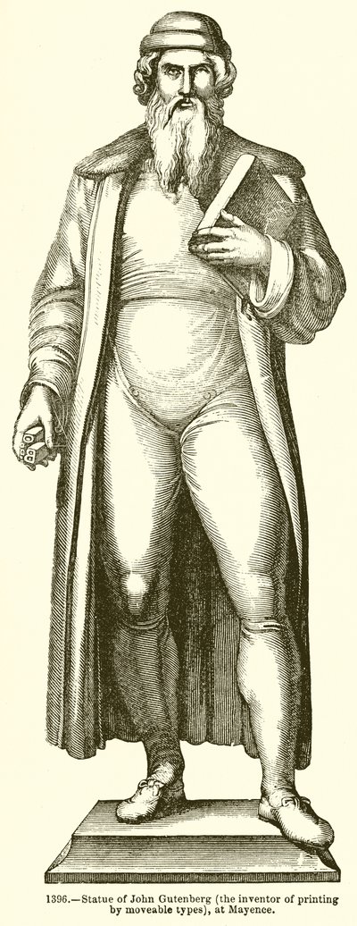 Statue av John Gutenberg av English School