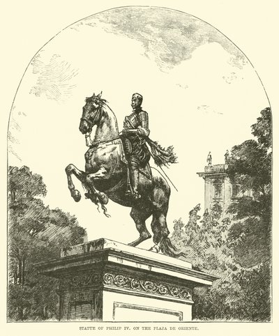 Statue av Philip IV, på Plaza de Oriente av English School