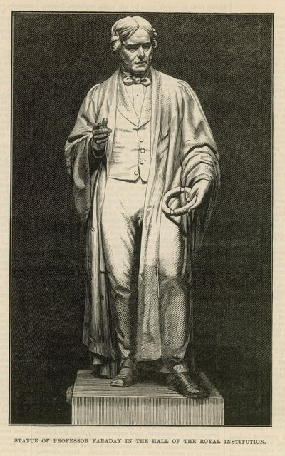 Statue av professor Faraday i hallen til Royal Institution av English School