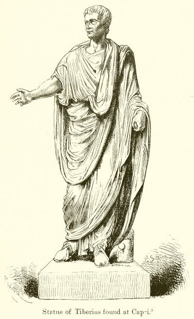 Statue av Tiberius funnet på Capri av English School