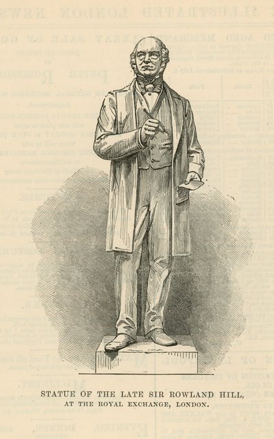Statue av avdøde Sir Rowland Hill av English School