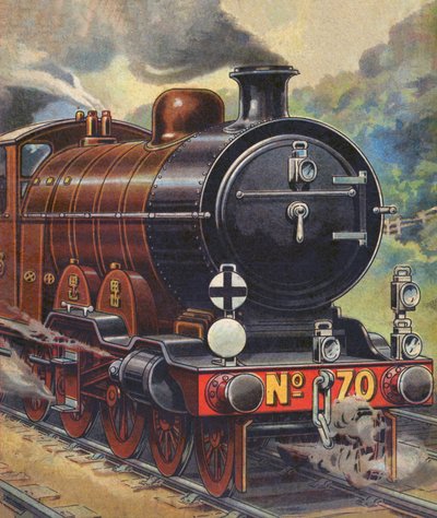 Damptog (farge litho) av English School