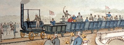 Stockton-Darlington Railway. rundt 1830 (gravering) av English School