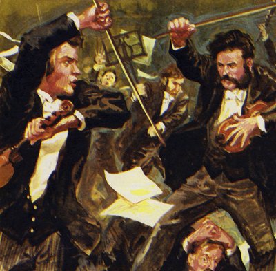 Strauss møtte tre andre fiolinister, men de kom på kant med en konsert av English School