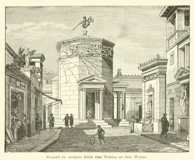 Gate i Athen med Vindenes tårn (gravering) av English School