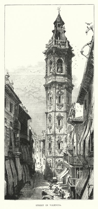 Gate i Valencia (gravering) av English School