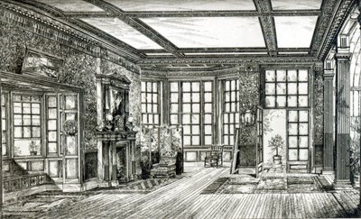 Studio for James Tissot Esquire, Grove End Road, 1874 (litho) (bw-bilde) av English School