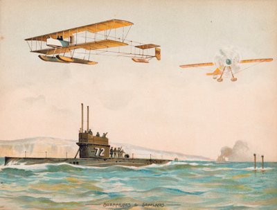 Ubåter og sjøfly (chromolitho) av English School
