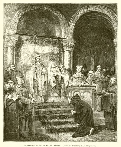 Innlevering av Henry IV på Canossa av English School