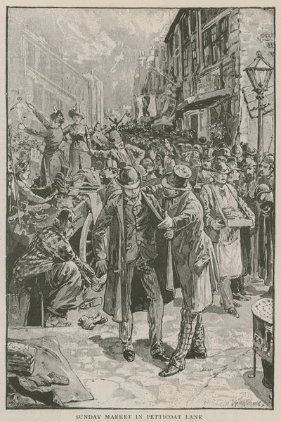 Søndagsmarked i Petticoat Lane av English School