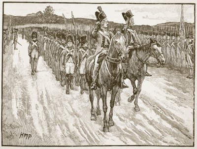Surrender of Lord Cornwallis, Yorktown, 1781, illustrasjon fra Cassells Illustrated History of England (sepiafoto) av English School