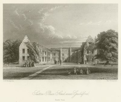 Sutton Place, Send, nær Guildford, North View (gravering) av English School