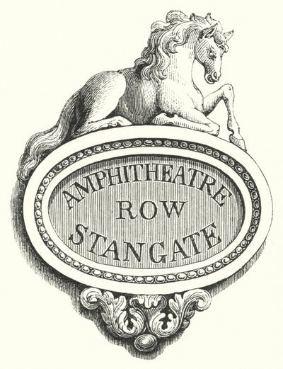 Nettbrett for Street-Corners, Amphitheatre Row, Stangate (gravering) av English School