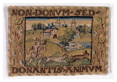 Tapetpanel som viser jaktscene, muligens laget i Sheldon, England, ca. 1600-25 (ull) av English School