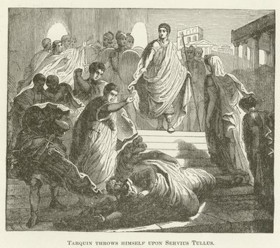 Tarquin kaster seg over Servius Tullus av English School