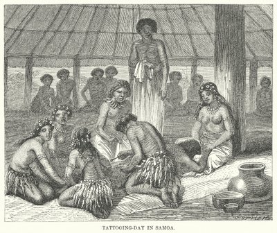 Tatoveringsdag i Samoa (gravering) av English School