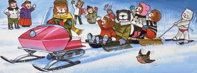 Bamser med snøscooter av English School