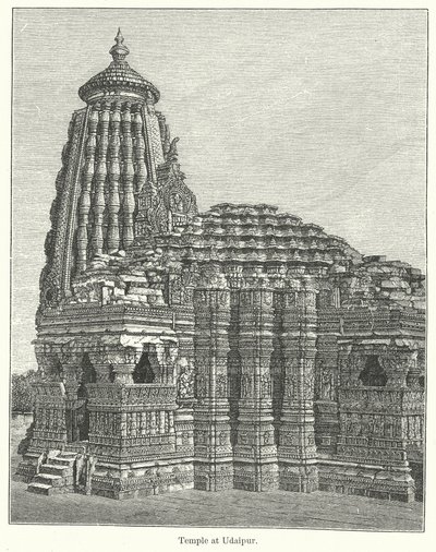 Tempel i Udaipur (gravering) av English School