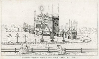 Tempel til ære for freden i Aix la Chapelle 1749 av English School