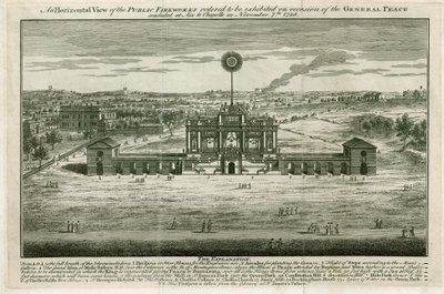 Tempel til ære for freden i Aix la Chapelle 1749 av English School