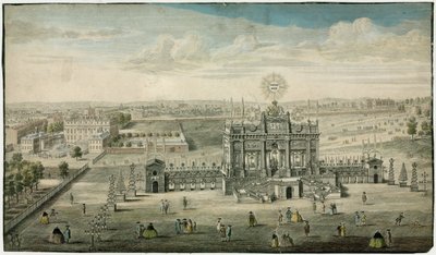 Tempel til ære for freden i Aix la Chapelle 1749 av English School