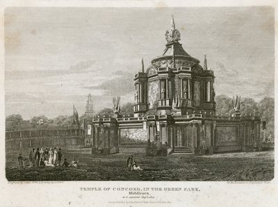 Temple of Concord reist for freden i 1814 av English School